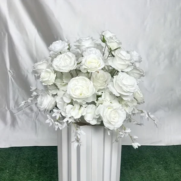 Boule de fleurs 40cm roses blanches – Image 3