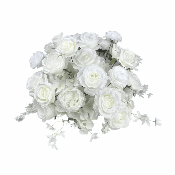 Boule de fleurs 40cm roses blanches