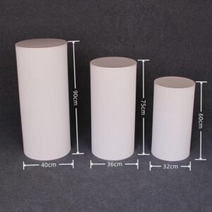 Sellettes stands blancs striés en métal