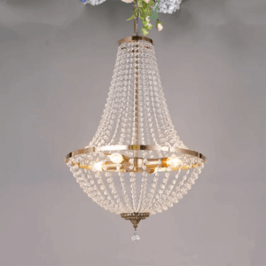 Lustre doré mariage déco